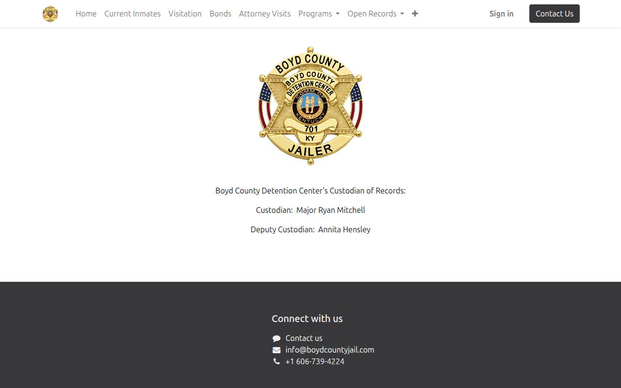 Boyd County arrest lookup official jail records custodian