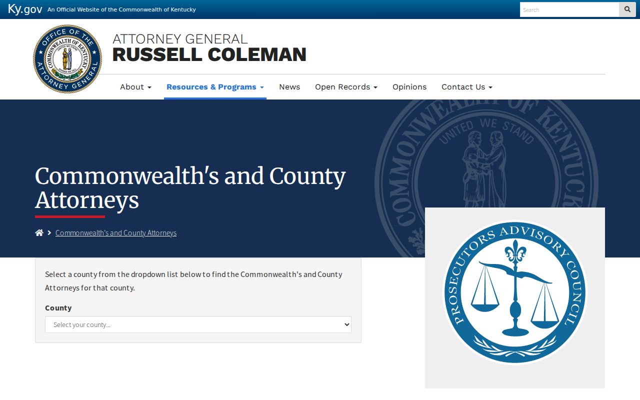Kentucky Commonwealth's attorneys directory relevant to Boyd Circuit criminal cases
