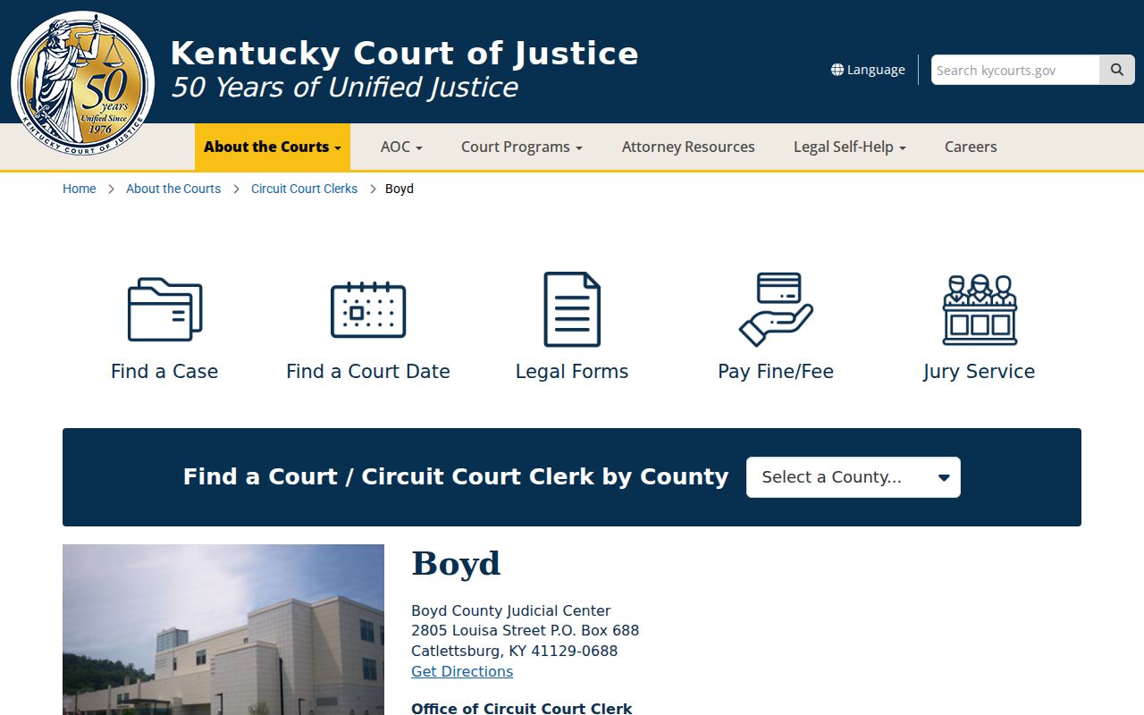Boyd County criminal history court and justice center