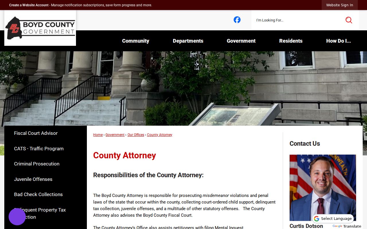Boyd County criminal history County Attorney office