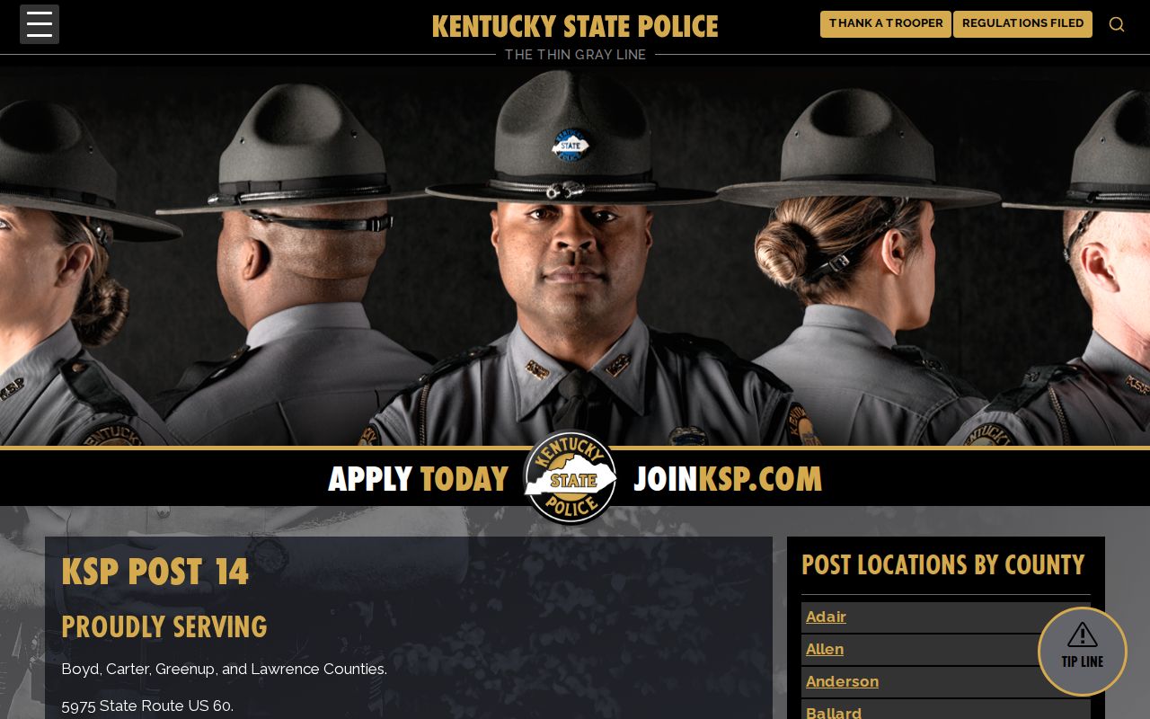Boyd County criminal history Kentucky State Police Post 14